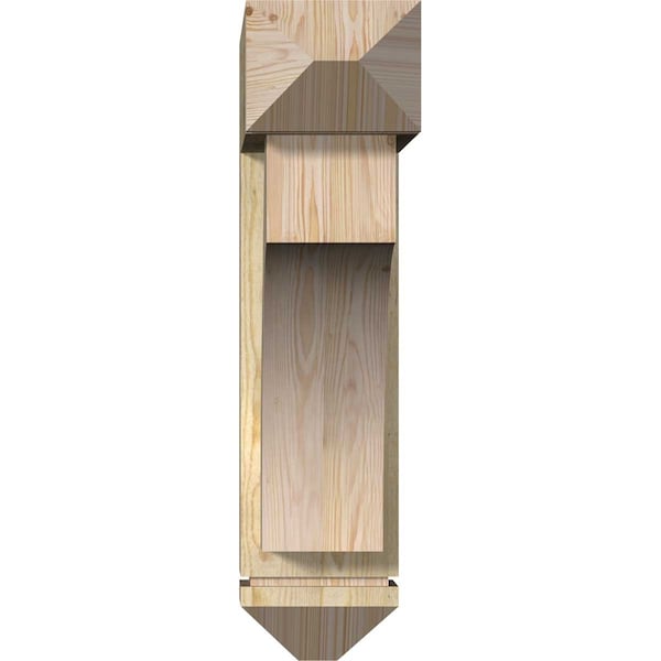 Westlake Arts And Crafts Rough Sawn Bracket W/ Offset Brace, Douglas Fir, 8W X 28D X 32H